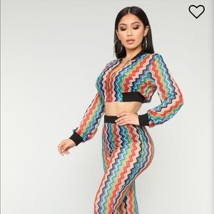 Never worn! Fashion nova Ziggy Crochet Jogger Set